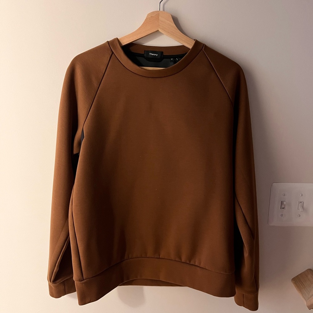 Theory Chestnut Brown Crew Neck Top / sweatshirt